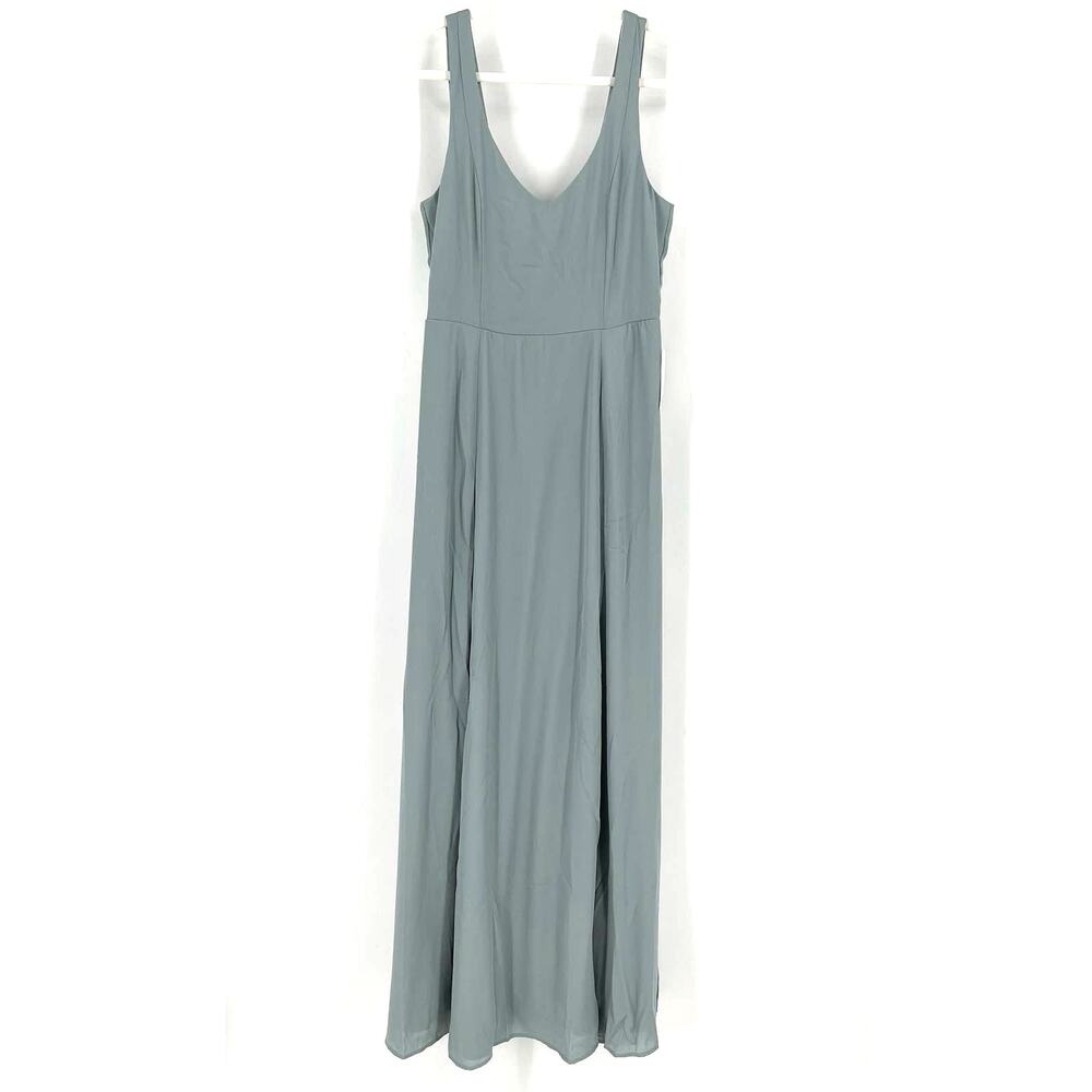Show Me Your MuMu Jenn Maxi Dress Silver Sage Crisp XL NWT
